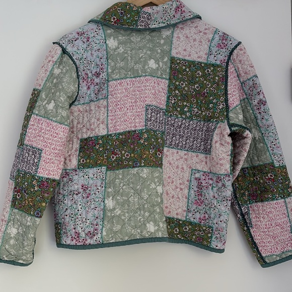 :Price Firm: Anthropologie Conditions Apply Printed Quilted Jacket in Green - Picture 6 of 13